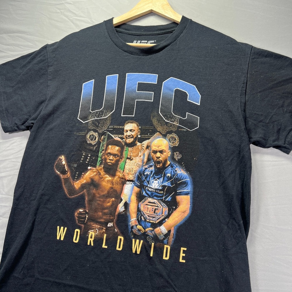 UFC Shirt Mens Medium Black Graphic T Shirt Worldwide Fighting Ju Jitsu MMA